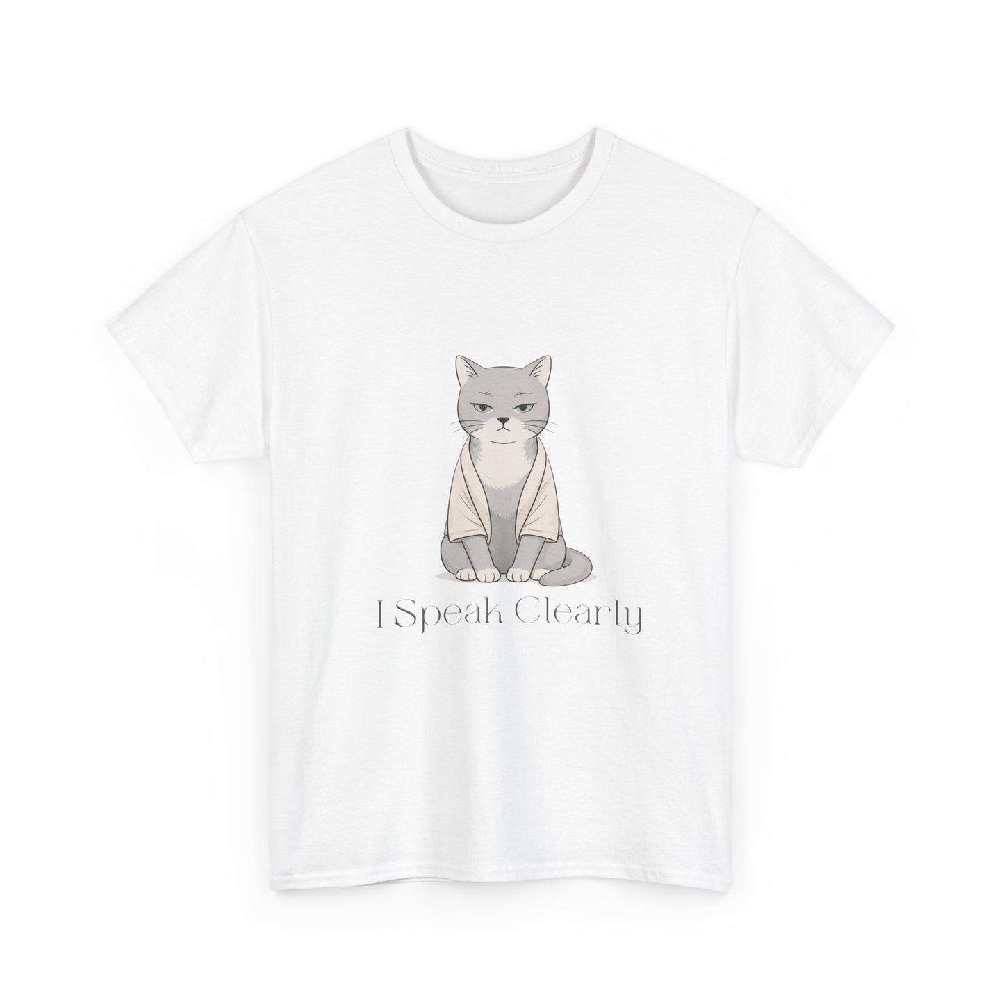 I Speak Clearly Cat Graphic Tee — Calm Boundaries Women’s Shirt