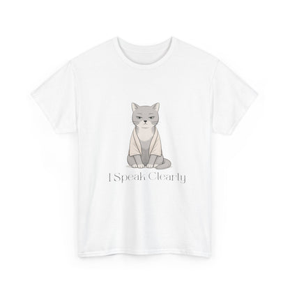 I Speak Clearly Cat Graphic Tee — Calm Boundaries Women’s Shirt