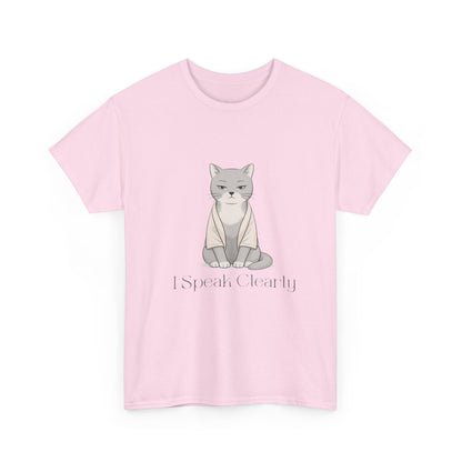 I Speak Clearly Cat Graphic Tee — Calm Boundaries Women’s Shirt