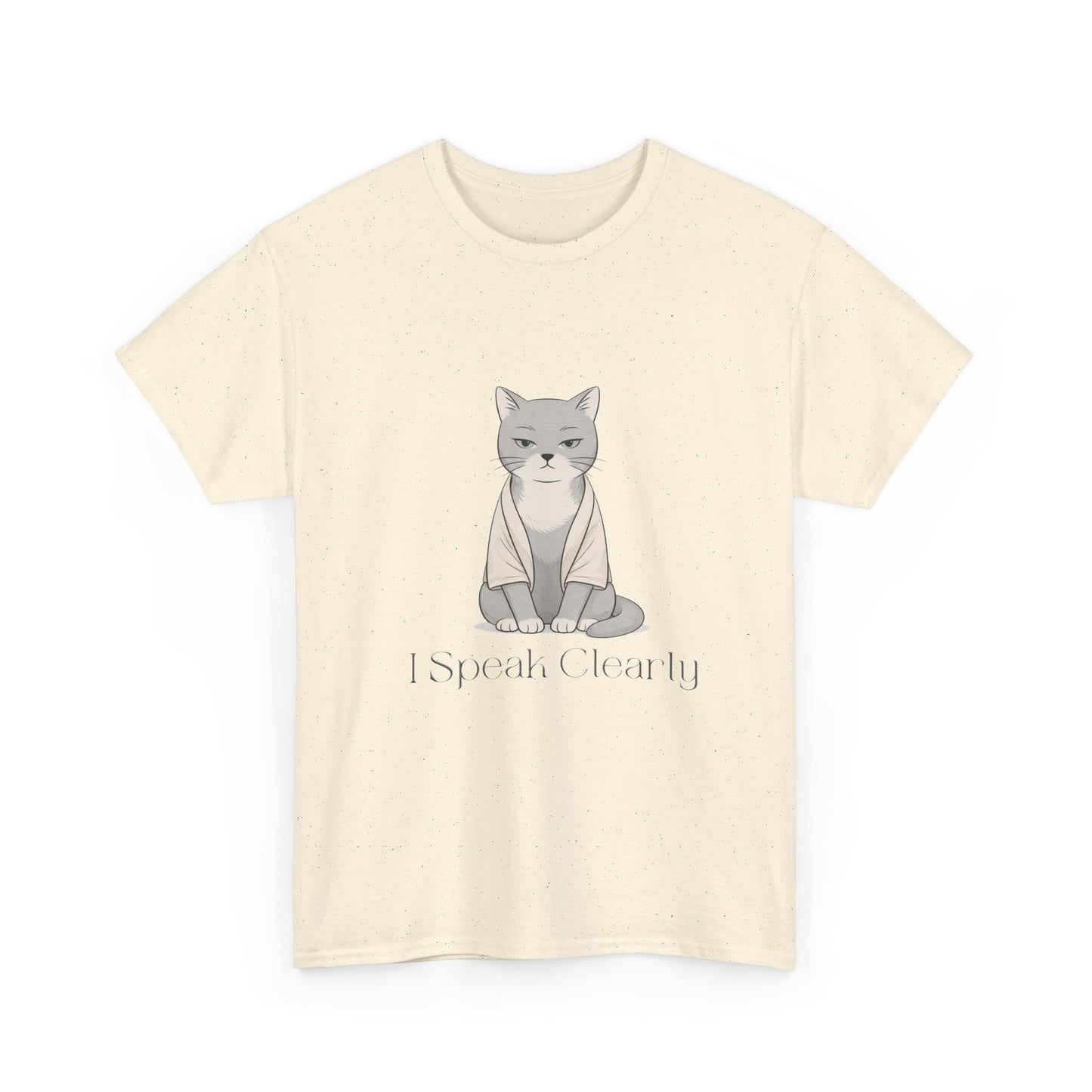 I Speak Clearly Cat Graphic Tee — Calm Boundaries Women’s Shirt