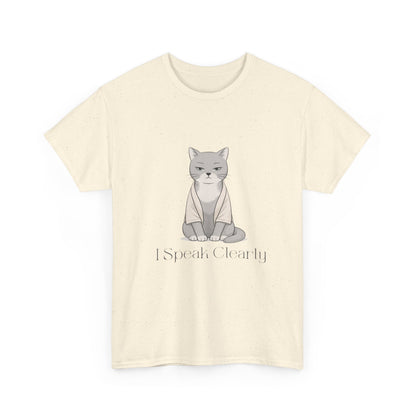 I Speak Clearly Cat Graphic Tee — Calm Boundaries Women’s Shirt