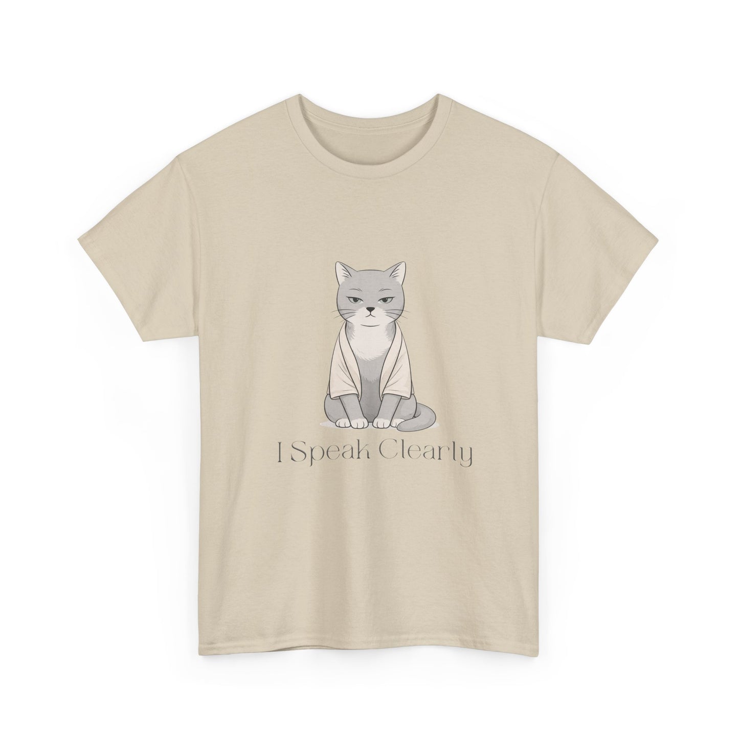 I Speak Clearly Cat Graphic Tee — Calm Boundaries Women’s Shirt