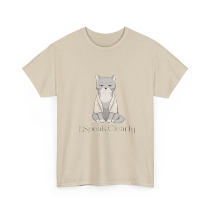 I Speak Clearly Cat Graphic Tee — Calm Boundaries Women’s Shirt
