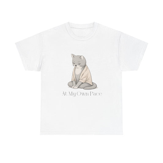 At My Own Pace Cat Graphic Tee — Soft Confidence Women’s Shirt