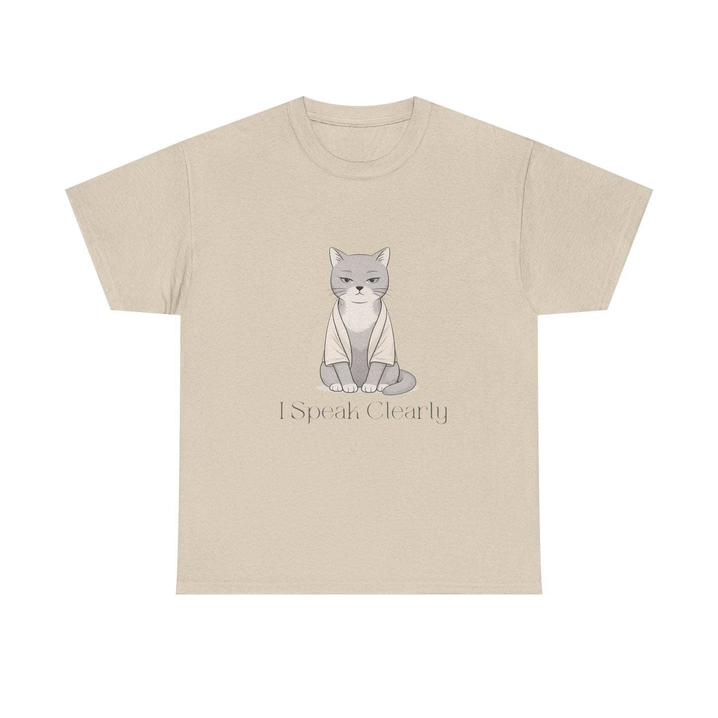 I Speak Clearly Cat Graphic Tee — Calm Boundaries Women’s Shirt