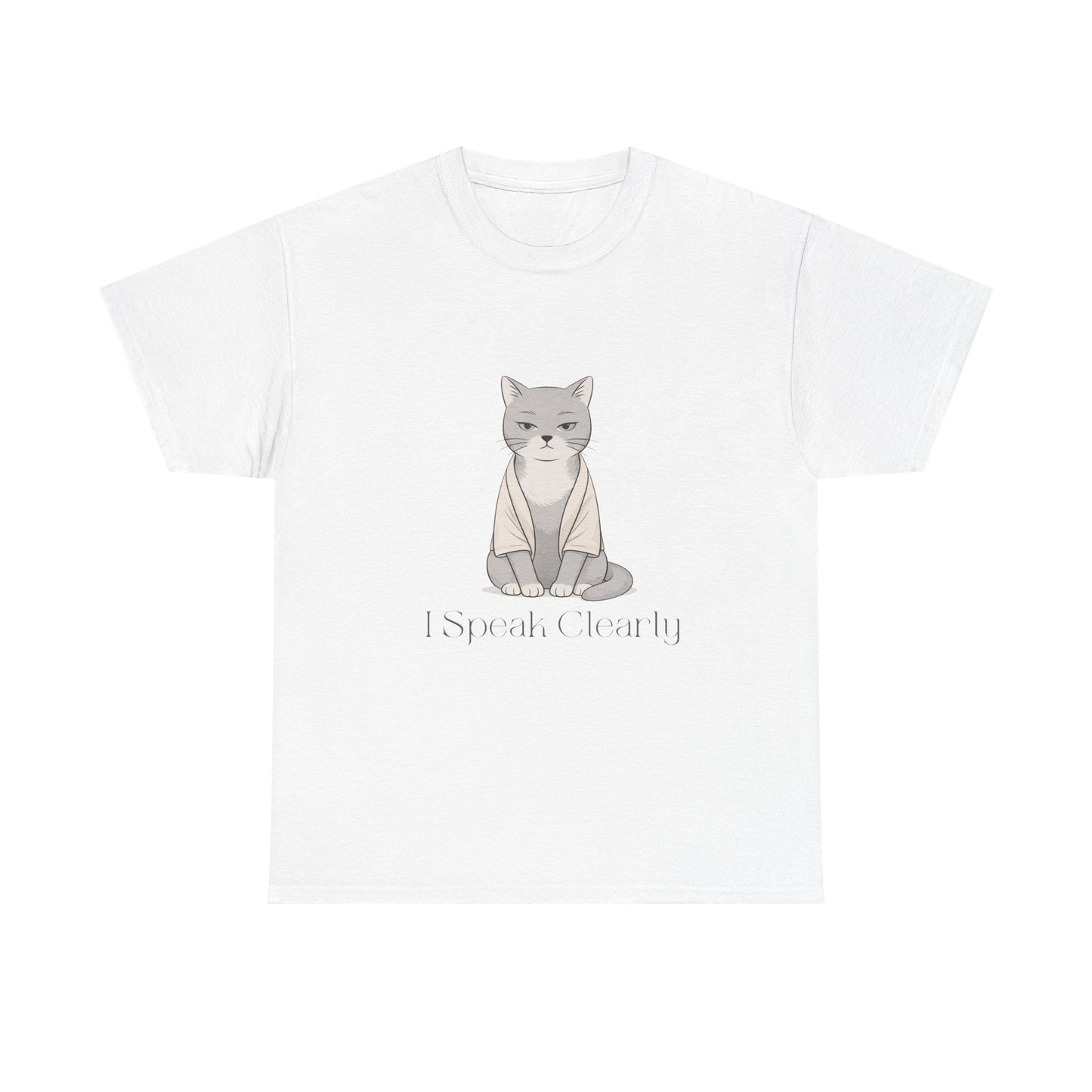 I Speak Clearly Cat Graphic Tee — Calm Boundaries Women’s Shirt