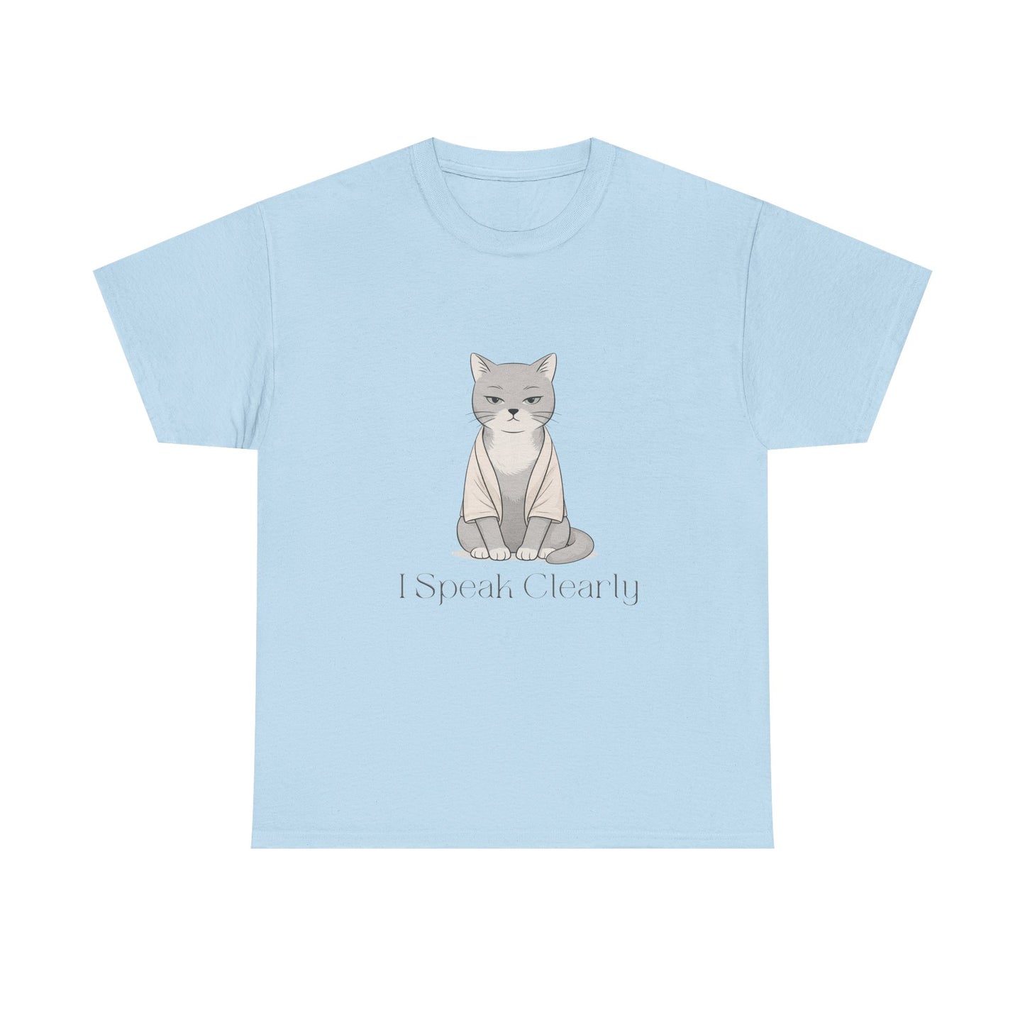 I Speak Clearly Cat Graphic Tee — Calm Boundaries Women’s Shirt