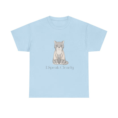 I Speak Clearly Cat Graphic Tee — Calm Boundaries Women’s Shirt
